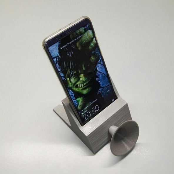 Evrensel Telefon Standı Megafon Hoparlör Plastik Aparat - 6