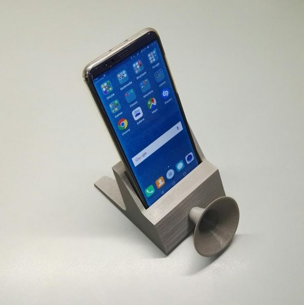 Evrensel Telefon Standı Megafon Hoparlör Plastik Aparat - 9