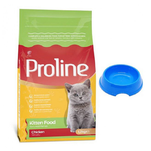 Proline Kitten Tavuklu Yavru Kedi Maması 1,2Kg + Küçük Mama Kabı Hediyeli