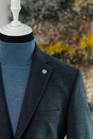 APARTRO KLASİK KESİM ÇİFT YIRTMAÇ 4 DROP KUŞ GÖZÜ KIŞLIK ERKEK TEK CEKET - 7