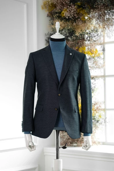 APARTRO KLASİK KESİM ÇİFT YIRTMAÇ 4 DROP KUŞ GÖZÜ KIŞLIK ERKEK TEK CEKET - 6