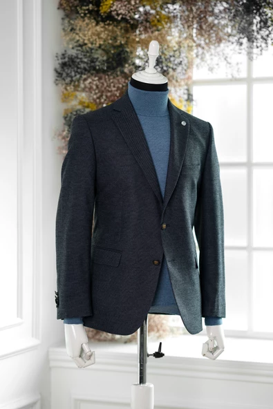 APARTRO KLASİK KESİM ÇİFT YIRTMAÇ 4 DROP KUŞ GÖZÜ KIŞLIK ERKEK TEK CEKET - 5