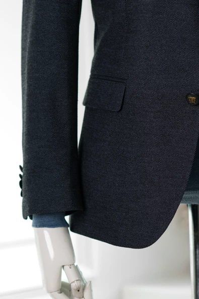 APARTRO KLASİK KESİM ÇİFT YIRTMAÇ 4 DROP KUŞ GÖZÜ KIŞLIK ERKEK TEK CEKET - 8