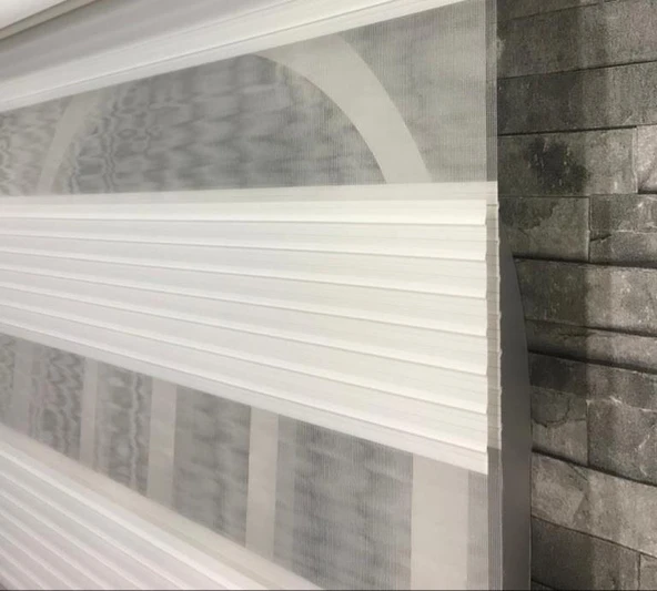 StorBurada Pliseli Stor Zebra Perde Ekru STB481-D Ekru 150 x 200 - 5