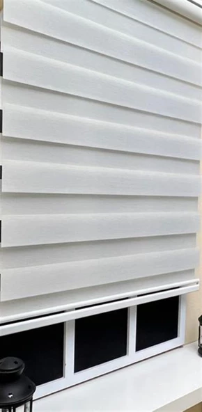 StorBurada Zebra Stor Perde Ekru STB 400V02-D  Ekru 120 x 200 - Resim 3