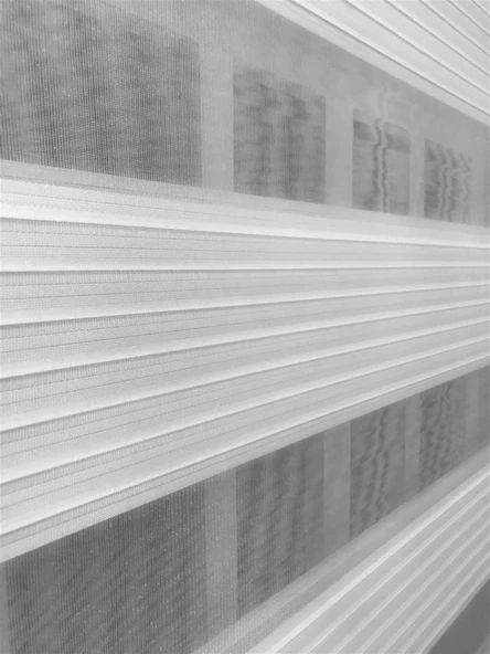 StorBurada Beyaz Geniş Plise Zebra Stor Güneşlik Perde STB480-D Beyaz 140 x 200 - 3