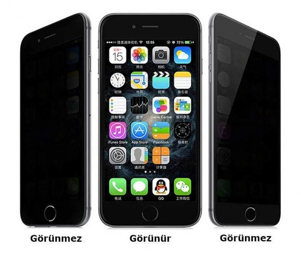 Apple iPhone 8     Kor Privacy Cam Ekran Koruyucu - 3