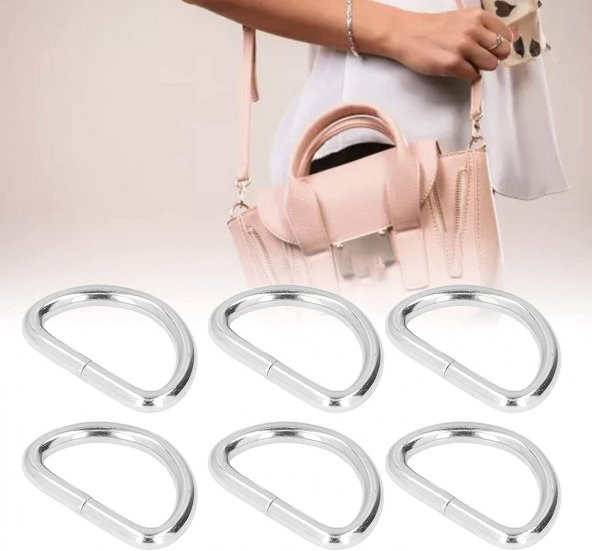 10 Adet Metal D Halka 38mm Genişlik Çanta Yapımı İçin - 2