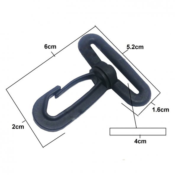 2 Adet Dönebilen Plastik Çanta Ayarlı Kemer Kancası