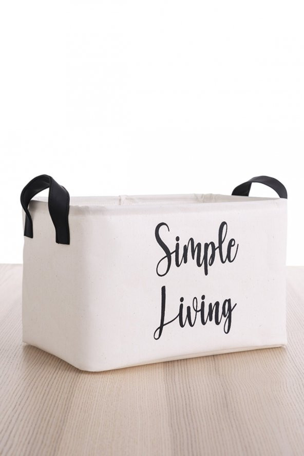 İPUNTO CASA Beyaz Simple Living Dikdörtgen Sepet 37x27x25