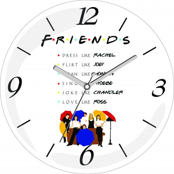 To Be Like Friends Sessiz Bombeli Gerçk Cam Duvar Saati