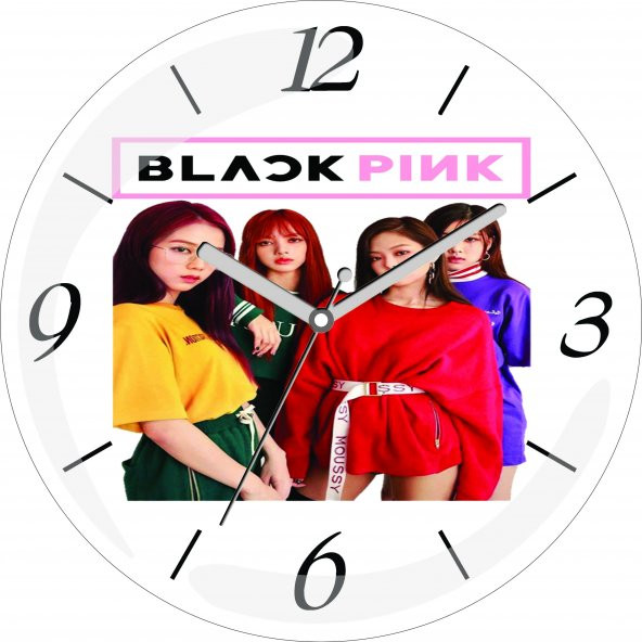 BlackPink Blackpink Sessiz Akar Bombeli Gerçek Cam Duvar Saati