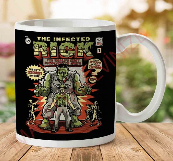 The Infected Rick Grimes Walking Dead İki Tarafı Baskılı Kupa Bardak