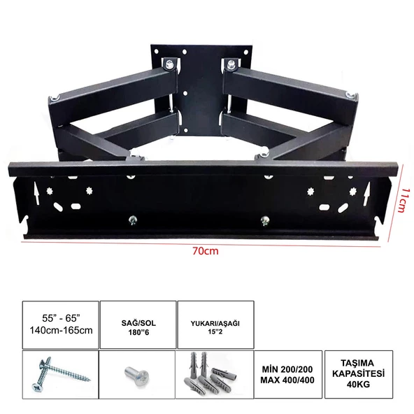 UFİX 7011 Lcd Askı Aparatı Hareketli 6 Kol 55-65 İnç 140-165cm