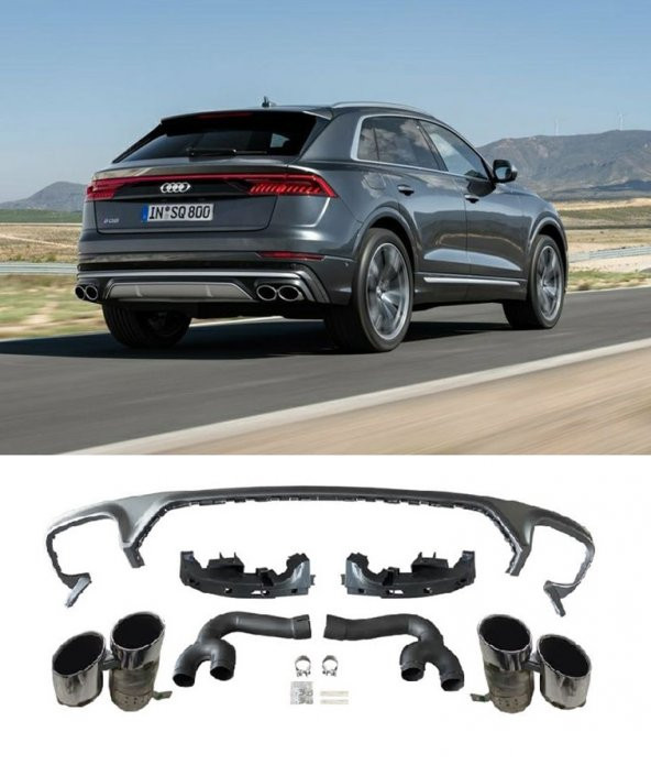 AUDİ Q8 SQ8 DİFÜZÖR + EGZOZ UCU SETİ 2018-2022 - 2