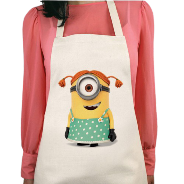 Minion Girl Baskılı Su İtici Özellikli Mutfak Önlüğü - 1