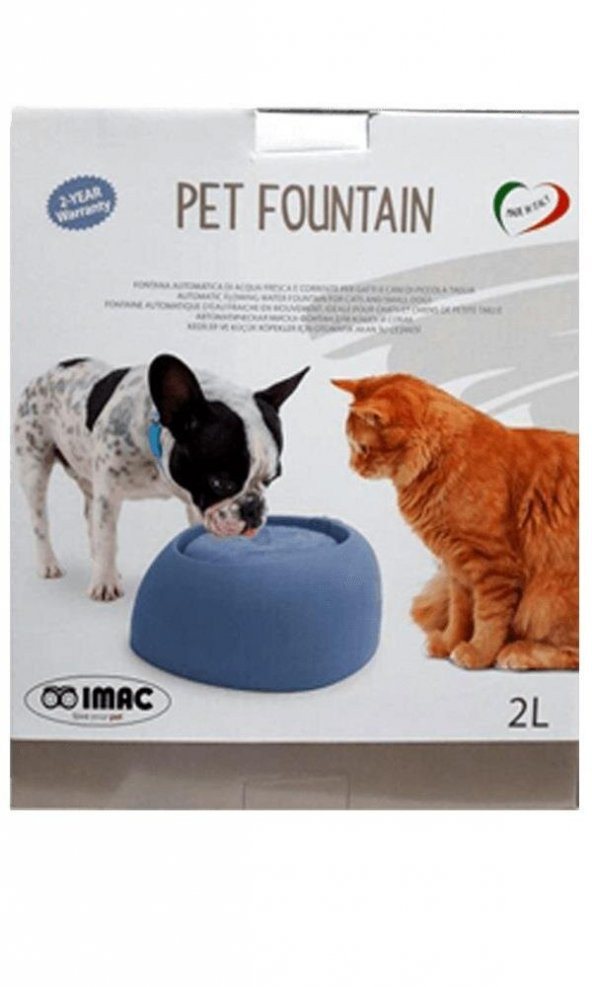 Imac Pet Fountain Kedi Köpek Otomatik Su Kabı 2 Lt - Mavi