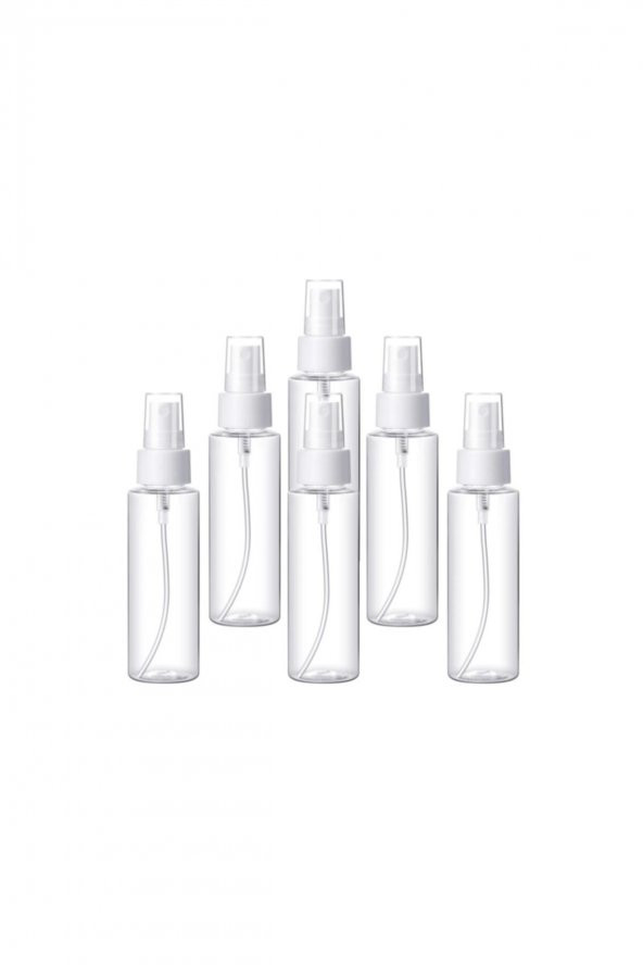 100 Adet 60 Ml Sprey Başlıklı Kolonya, Dezenfektan, Likit Şişesi 100x60 Ml