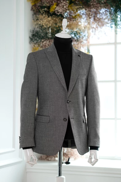 APARTRO KLASİK KESİM ÇİFT YIRTMAÇ 6 DROP KIŞLIK ERKEK TEK CEKET - 2