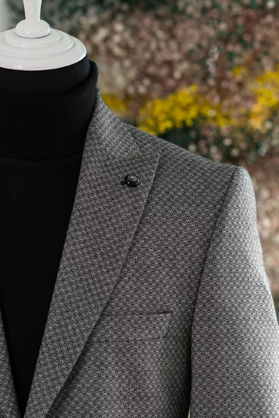 APARTRO KLASİK KESİM ÇİFT YIRTMAÇ 6 DROP KIŞLIK ERKEK TEK CEKET - 3