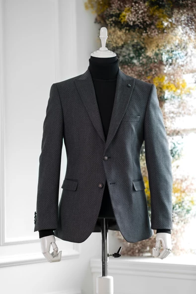 APARTRO KLASİK KESİM ÇİFT YIRTMAÇ 6 DROP KIŞLIK ERKEK TEK CEKET - 6