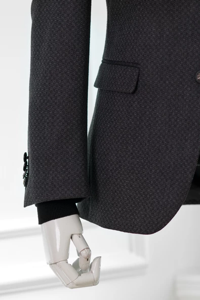 APARTRO KLASİK KESİM ÇİFT YIRTMAÇ 6 DROP KIŞLIK ERKEK TEK CEKET - 8