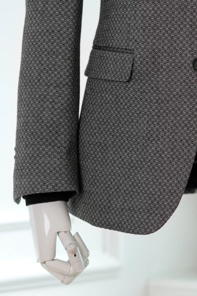 APARTRO KLASİK KESİM ÇİFT YIRTMAÇ 6 DROP KIŞLIK ERKEK TEK CEKET - 4