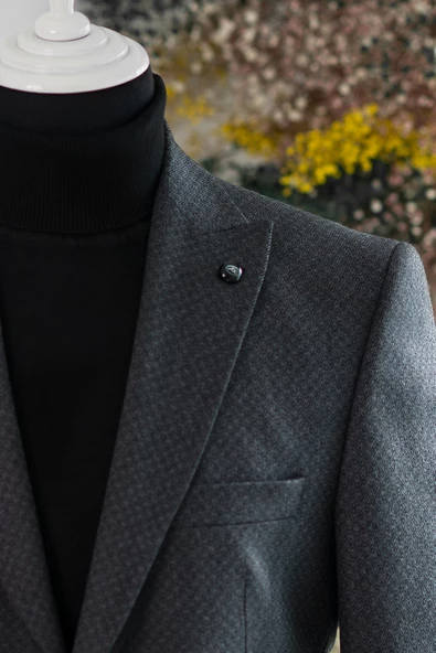 APARTRO KLASİK KESİM ÇİFT YIRTMAÇ 6 DROP KIŞLIK ERKEK TEK CEKET - 7