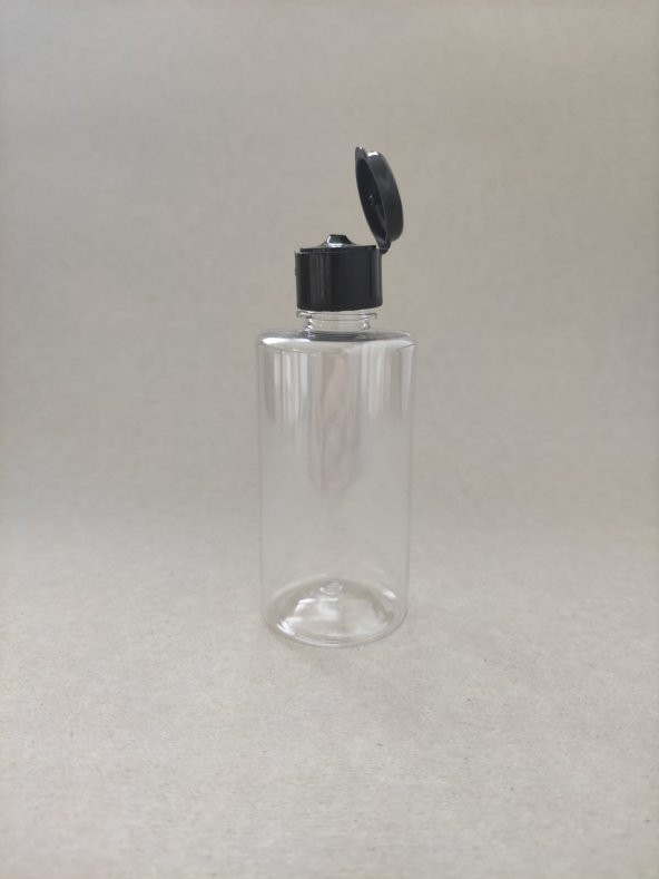 avese 100 Adet 100 ML Siyah Fliptop Kapaklı Kolonya, Dezenfektan, Likit Şişesi 100x100 ML