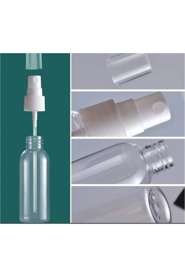 avese 100 Adet 30 ML Sprey Başlıklı Kolonya, Dezenfektan, Likit Şişesi 100x30 ML - 2