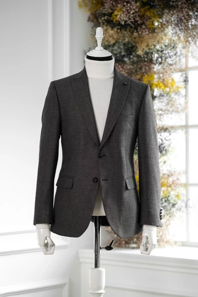 APARTRO KLASİK KESİM ÇİFT YIRTMAÇ 6 DROP KIŞLIK ERKEK TEK CEKET - 5