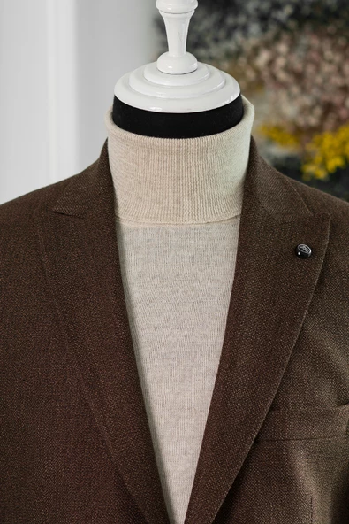 APARTRO KLASİK KESİM ÇİFT YIRTMAÇ 6 DROP KIŞLIK ERKEK TEK CEKET - 3