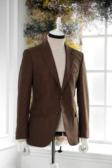 APARTRO KLASİK KESİM ÇİFT YIRTMAÇ 6 DROP KIŞLIK ERKEK TEK CEKET - 4