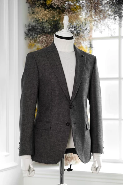 APARTRO KLASİK KESİM ÇİFT YIRTMAÇ 6 DROP KIŞLIK ERKEK TEK CEKET - 6