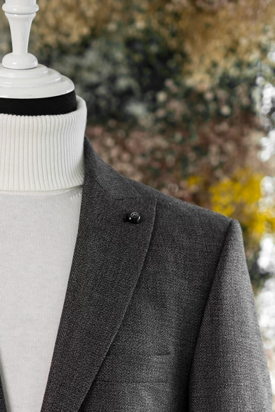 APARTRO KLASİK KESİM ÇİFT YIRTMAÇ 6 DROP KIŞLIK ERKEK TEK CEKET - 7