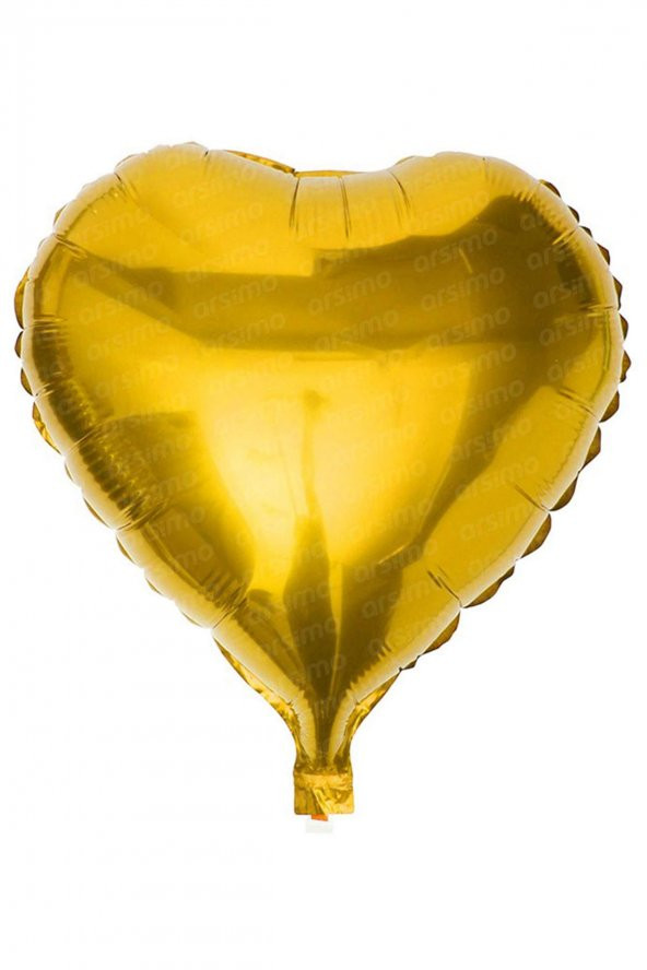 Kalp Parlak Gold Balon 45 cm - 18" | Dekoratif Kalp Şeklinde Helyum Balon