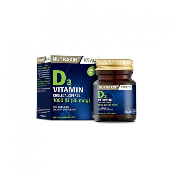 Vitals D3 Vitamini 1000UI(25mcg) İçeren Takviye Edici Gıda 120 Tablet
