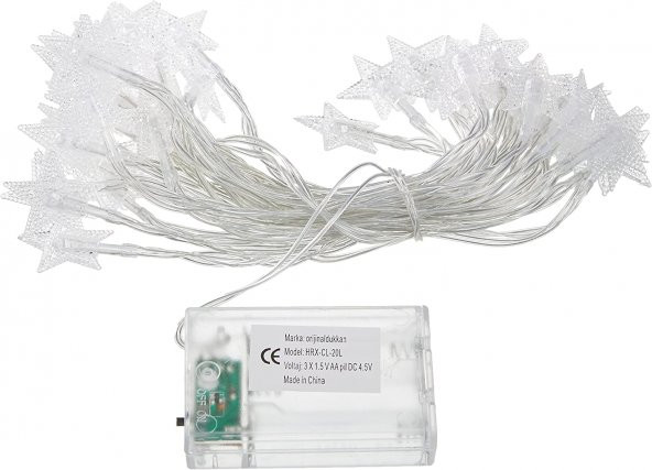 Pilli Led Işıklı Yıldızlar Dekoratif Lamba Ev Aydınlatma 4 Metre YD1512