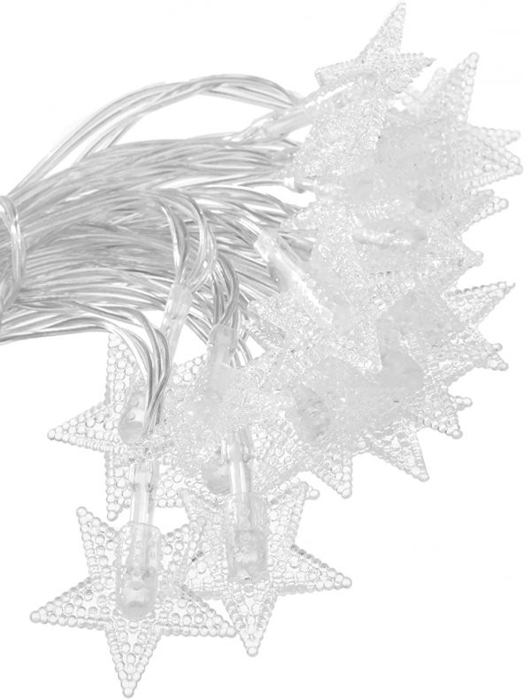 Pilli Led Işıklı Yıldızlar Dekoratif Lamba Ev Aydınlatma 4 Metre YD1512 - Resim 3