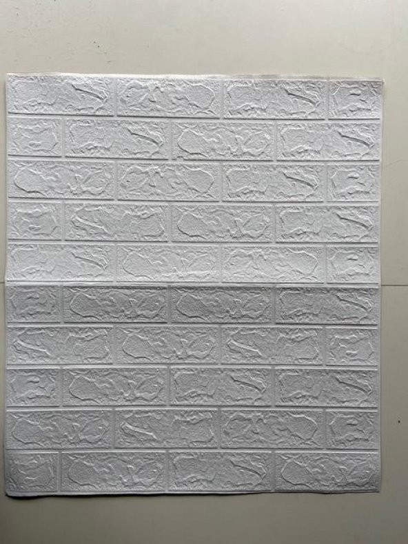 Renkli Duvarlar 70x77cm(0,53m2) Kendinden Yapışkanlı Esnek Sünger Beyaz Tuğla Duvar Kağıdı Paneli - 3