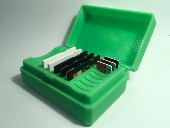 Menteşeli SD ve Micro SD Kart Kutusu - 16 Yuva - Hepsi Bir Arada - 2