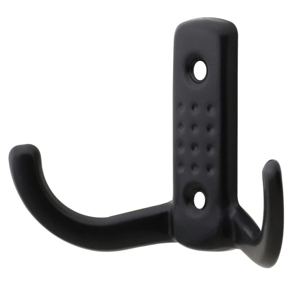 Askı Noktalı Elbise Vestiyer Duvar Askısı Dolap Elbise Askılığı Mat Siyah Metal Askı (10 ADET) - 2