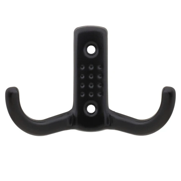 Askı Noktalı Elbise Vestiyer Duvar Askısı Dolap Elbise Askılığı Mat Siyah Metal Askı (10 ADET) - 4