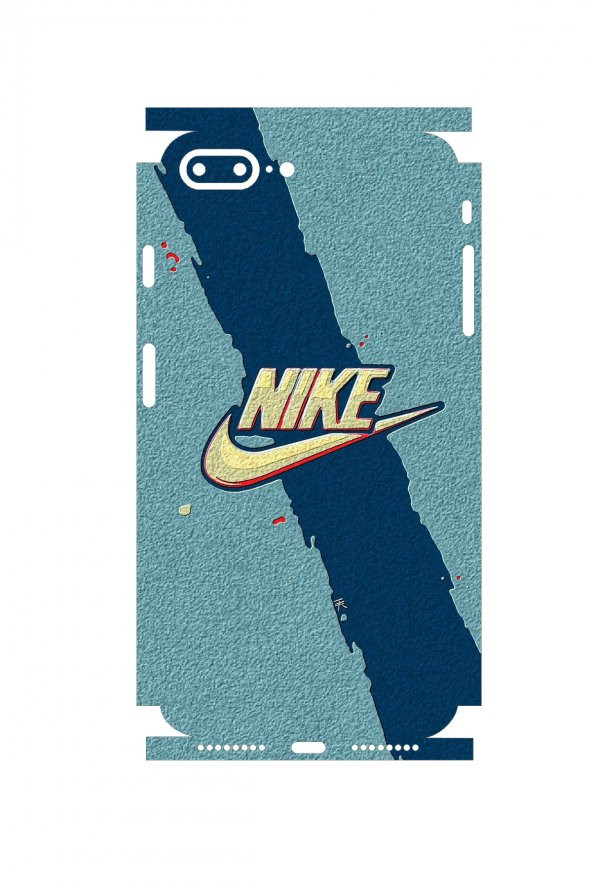 Apple iPhone 8 Plus Mavi Nike Telefon Kaplaması Full Cover 3M Sticker Kaplama