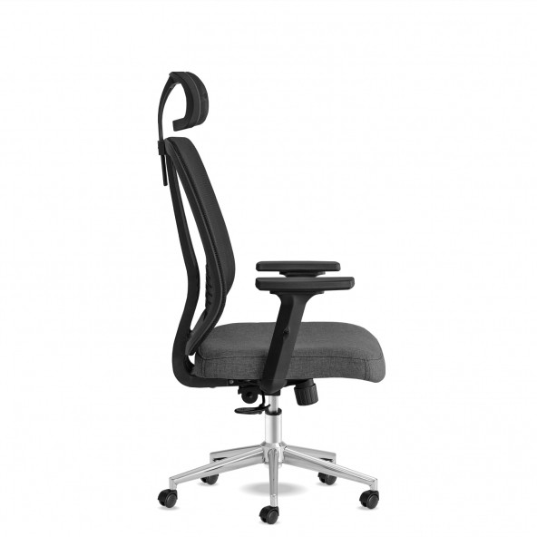 Calitte Yönetici Çalışma Koltuğu  Spark Başlıklı  Siyah Krom - 3