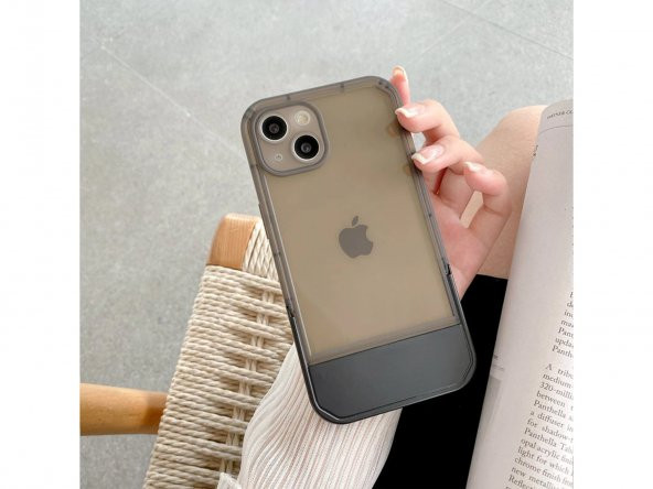 Apple iPhone 11 Renkli Silikon Standlı Kamera Korumalı Kılıf