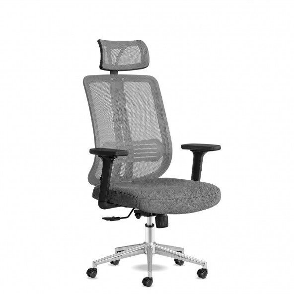Calitte Yönetici Çalışma Koltuğu Spark Başlıklı Gri Krom