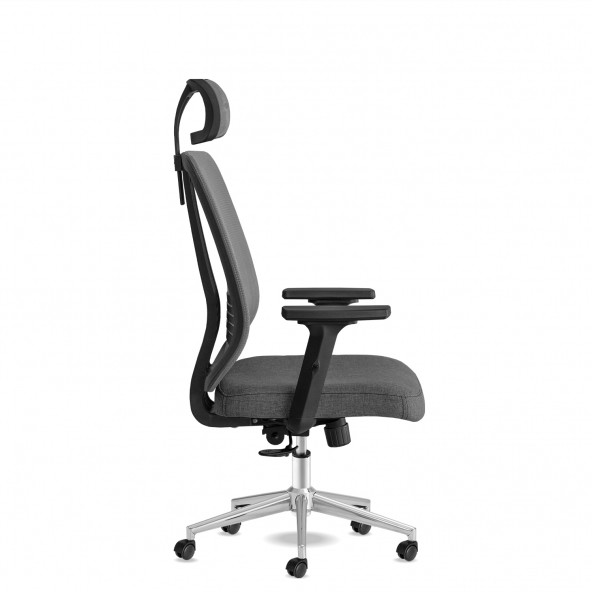 Calitte Yönetici Çalışma Koltuğu Spark Başlıklı Gri Krom - 3