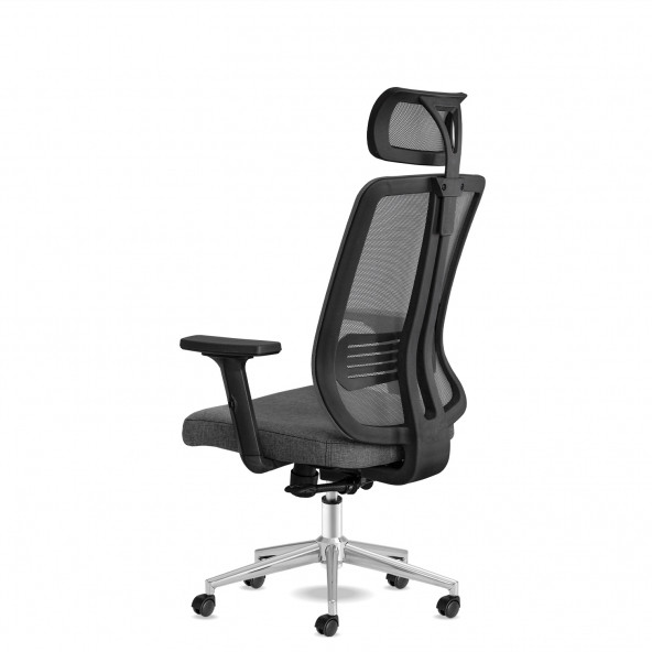 Calitte Yönetici Çalışma Koltuğu Spark Başlıklı Gri Krom - 4