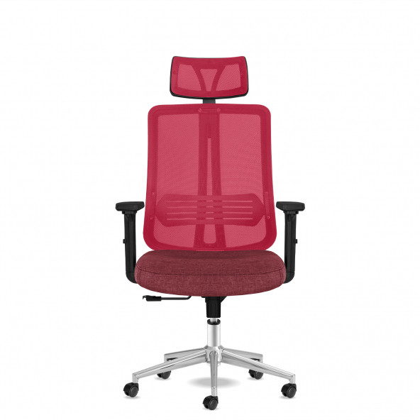 Calitte Yönetici Çalışma Koltuğu - Spark Başlıklı - Kırmızı Krom - 2